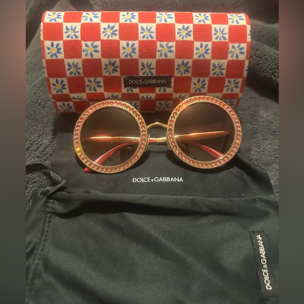 Sunglasses Dolce & Gabbana pink with gold